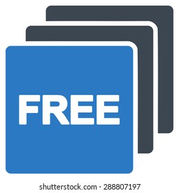 Free icon from Business Bicolor Set. This flat vector symbol uses smooth blue colors, rounded angles, and isolated on a white background.