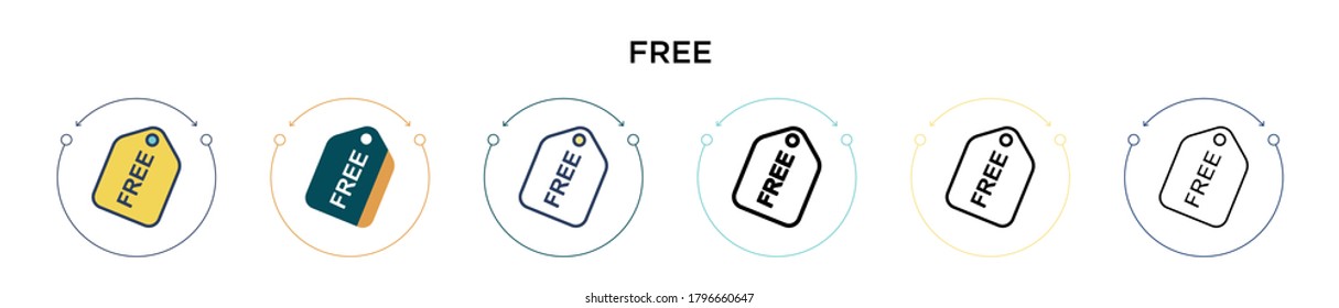 Free icon in filled, thin line, outline and stroke style. Vector illustration of two colored and black free vector icons designs can be used for mobile, ui, web
