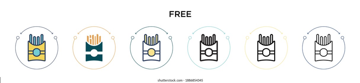 Free icon in filled, thin line, outline and stroke style. Vector illustration of two colored and black free vector icons designs can be used for mobile, ui, web