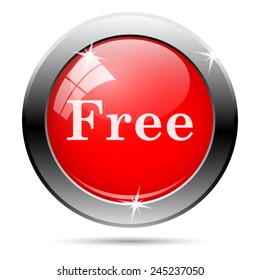 Free icon. Internet button on white background. 