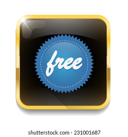 Free Icon With long shadow over app button