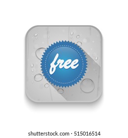 Free Icon With long shadow over app button