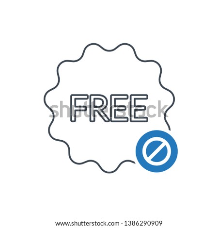 Free icon with not allowed sign. Free sticker, badge, tag icon and block, forbidden, prohibit symbol 