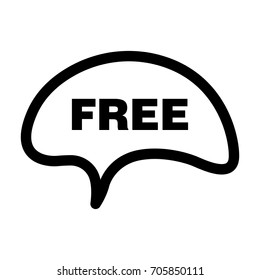 free icon outline isolated on the white background. vector illustration