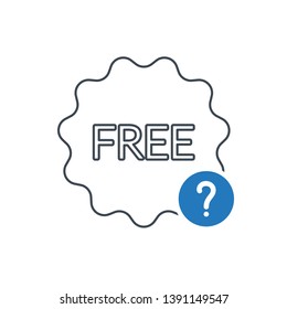 Free icon with question mark. Free sticker, badge, tag icon and help, how to, info, query symbol