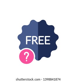 Free icon with question mark. Free sticker, badge, tag icon and help, how to, info, query symbol