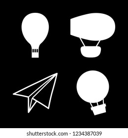free icon set about air balloon, air ballon and paper fly vector set