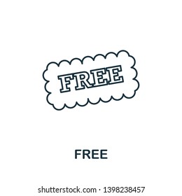 Free icon. Thin line outline style from shopping center sign icons collection. Premium free icon for design, apps, software and more.