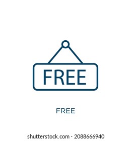 free icon. Thin linear free outline icon isolated on white background. Line vector free sign, symbol for web and mobile