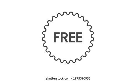 Free Icon. Vector isolated flat illustration. Free sign or badget