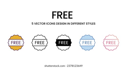 Free icons set, colorline, glyph, outline, gradinet line, icon vector stock illustration isolate white background.