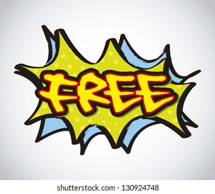 free illustration over gray background, comic. vector