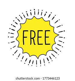 Free. The inscription in the yellow star.