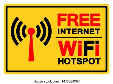 Free Internet WiFi Hotspot Symbol Sign, Vector Illustration, Isolate On White Background Label .EPS10
