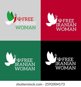 Free Iranian Woman with 4 Choices Design, Dove Symbol of Peace Perfect for Print, Apparel, etc
