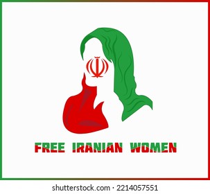 Free Iranian Woman Poster. Iran Protests. Women Life Freedom Movement.