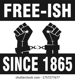 Free ish Since 1865. Design of Banner and Flag. Vector logo Illustration.