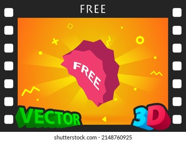 Free isometric design icon. Vector web illustration. 3d colorful concept