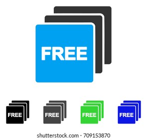 Free Items vector pictogram. Style is a flat graphic symbol in black, grey, blue, green color versions. Designed for web and mobile apps.