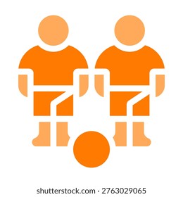 Free Kick icon in a clean orange style.Perfect for sports apps, websites, infographics, and print design. Fully editable, scalable, and consistent,ideal for professional football and sports design projects.