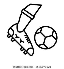 Free Kick Vector Line Icon Design