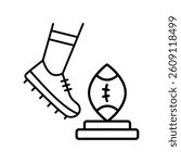 Free kick vector outline icon. EPS 10 file