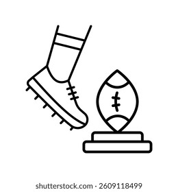 Free kick vector outline icon. EPS 10 file