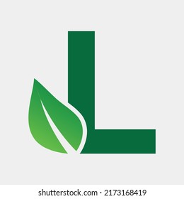 Free L Letter Nature App Icon Logo Desgin Vector Shape Design Organic Leaf Green Gradient Color