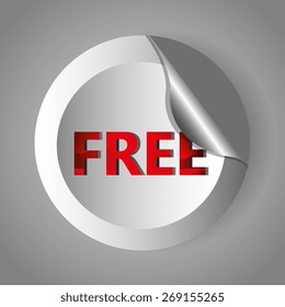 Free label design over gray background, vector illustration.