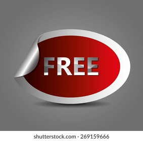 Free label design over gray background, vector illustration.