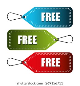 Free label design over white background, vector illustration.