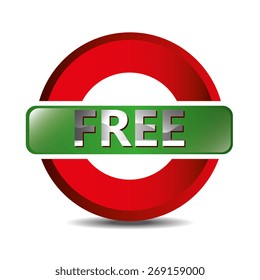 Free label design over white background, vector illustration.