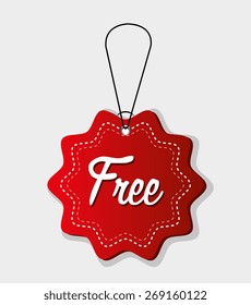 Free label design over white background, vector illustration.