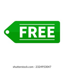 Free Label In Green Hanging Tag Shape And White Line For Promotion
