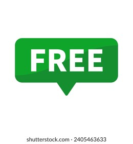 Free Label In Green Rectangle Shape For Information Sign Promotion Business Marketing Social Media
