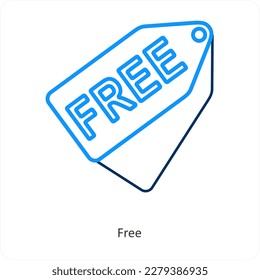 free and label icon concept