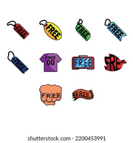 Conjunto de diseño de icono de etiqueta libre