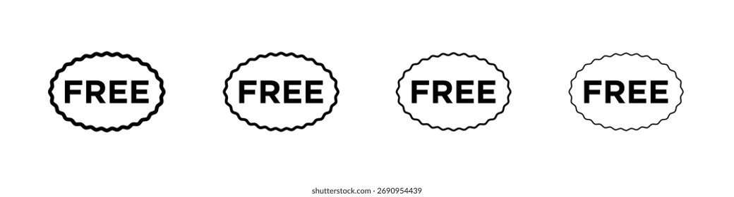 Free label icon Flat thin line vector illustration art outline set