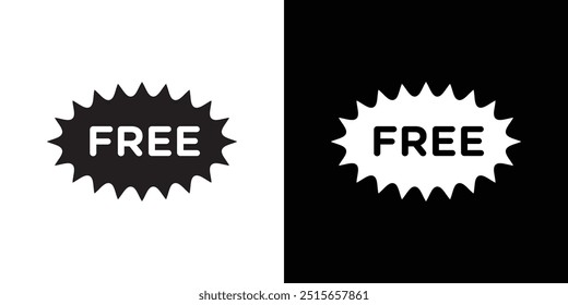 Free label icon Thin line flat illustration