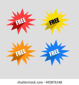 Free Label with Long Shadow