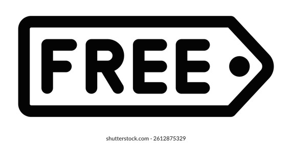 Free label outline icon. Editable stroke.