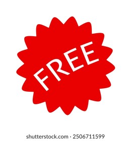 FREE label vector on white background. FREE badge sticker vector