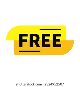 Free Label In Yellow Color And Black Line For Advertising
