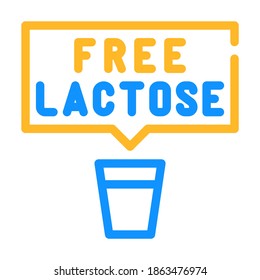 free lactose milk color icon vector. free lactose milk sign. isolated symbol illustration