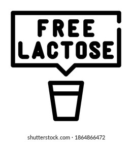 free lactose milk line icon vector. free lactose milk sign. isolated contour symbol black illustration