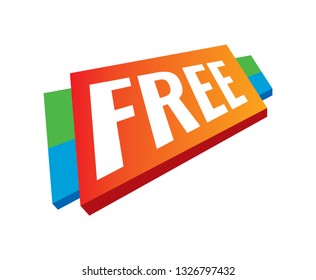 free letters buttons perspective vector illustration