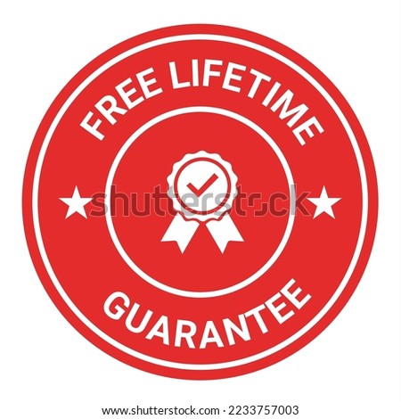 Free Lifetime Guarantee badge. Lifetime Guaranteed logo