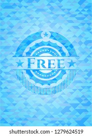 Free light blue mosaic emblem