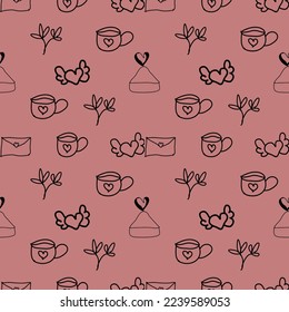 Free line drawings about Valentine's Day, background art paintings.