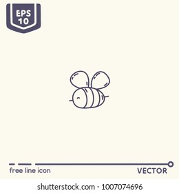 Free line icon style - bee. EPS 10 Isolated object